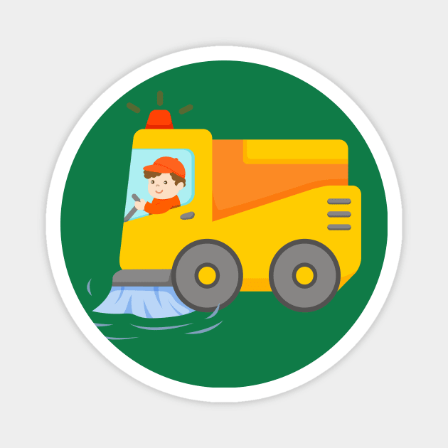 Street Sweeper Truck Magnet by samshirts